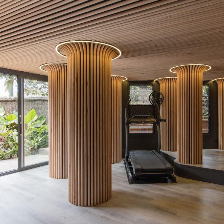 Indoor gym with wood paneling Mosman