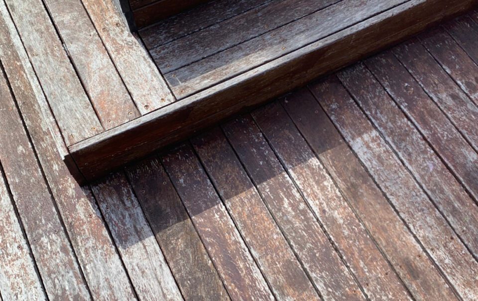 Signs of deck repair